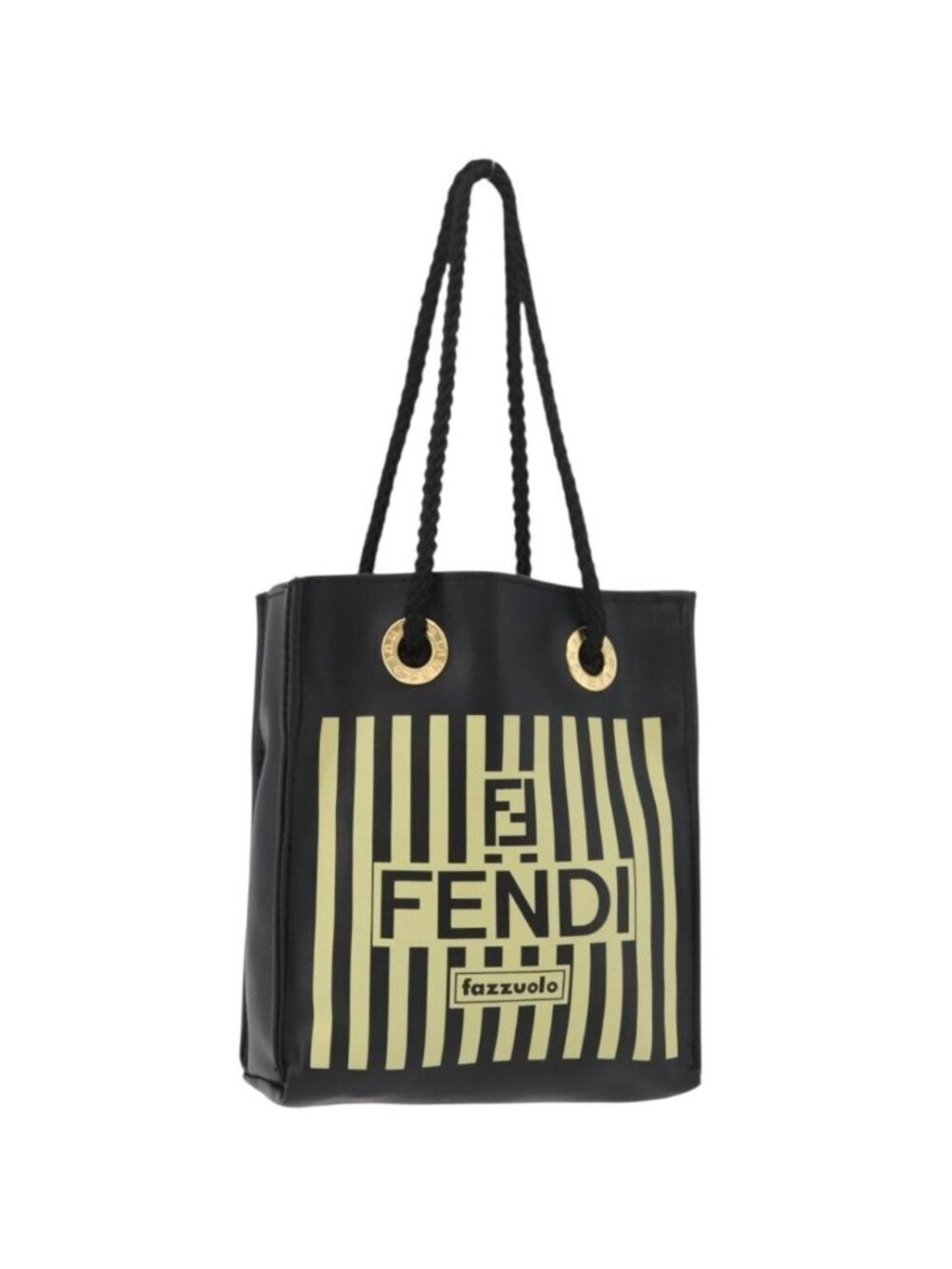 FENDI Hand Pouch Polyester Black Gold